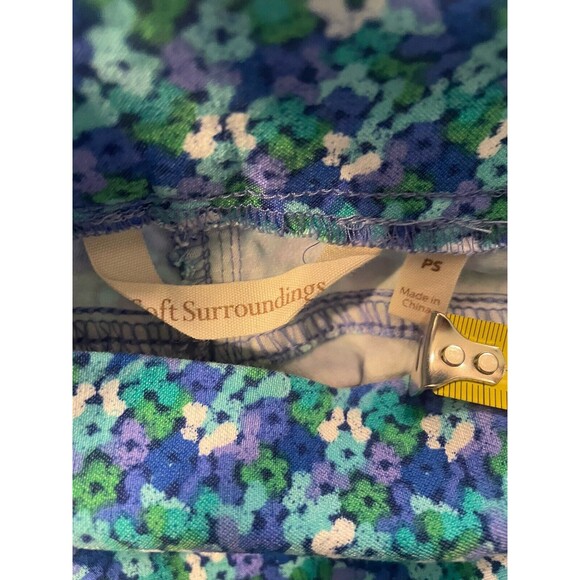 Soft Surroundings Petite Small Super Stretch Capri Pants Cropped Floral Blue - Picture 11 of 12